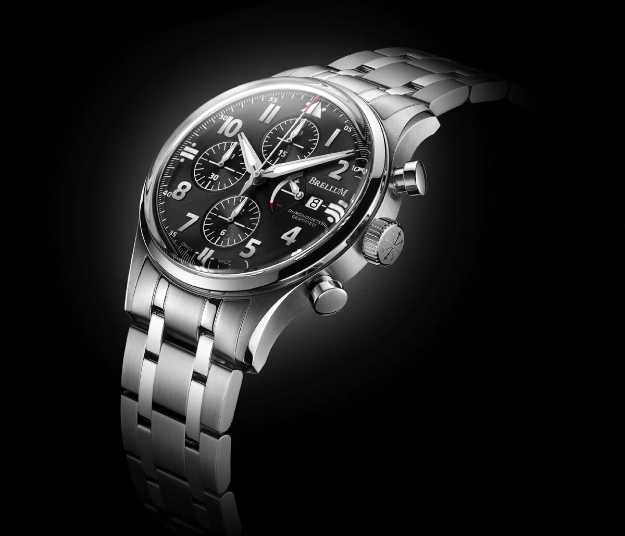 Brellum Pilot Power Reserve Chronometer Black Dial pilot.237 – Swiss Time