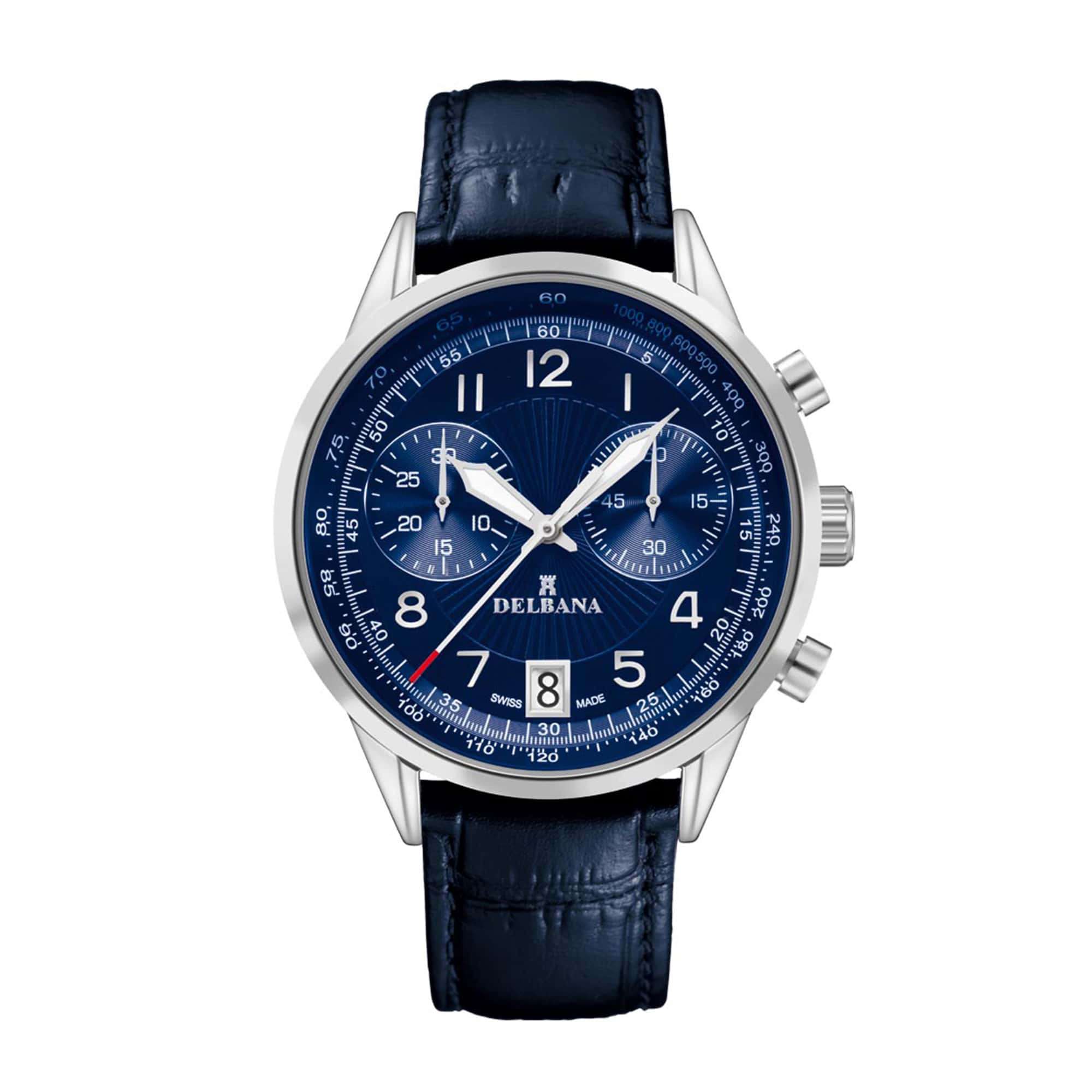 Delbana Classic Retro Chronograph Blue Dial 41601.672.6.044 – Swiss Time